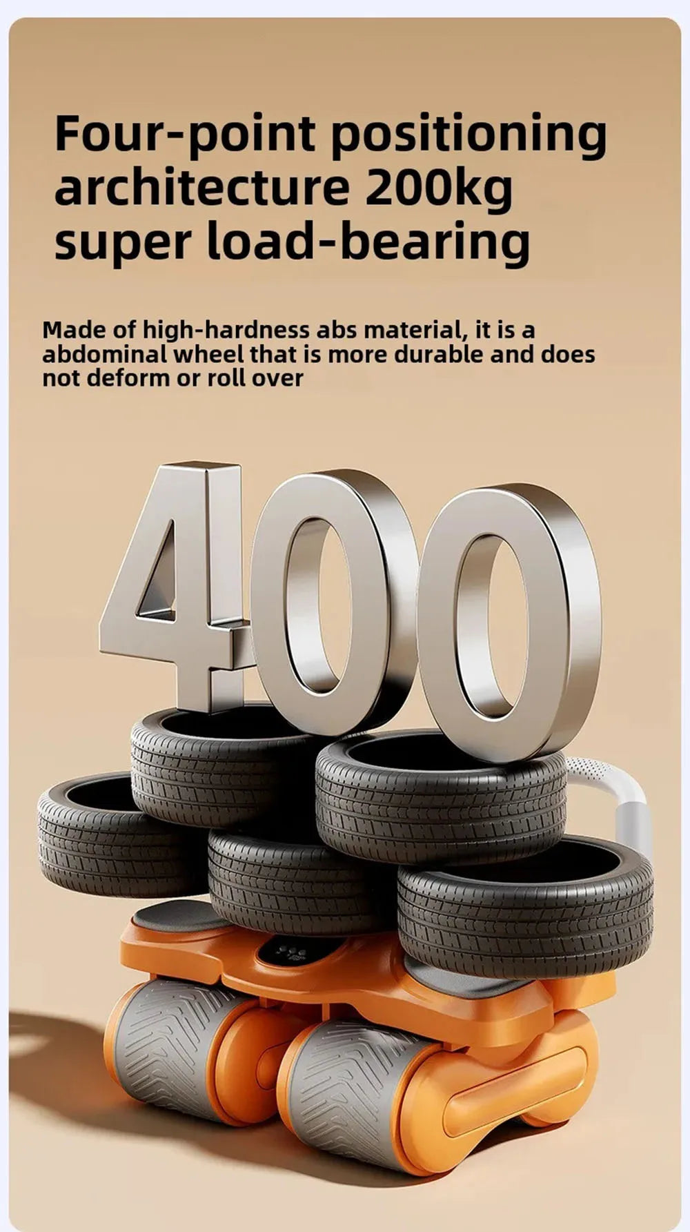 FitnessJunk™ Four-Wheel Ab Trainer